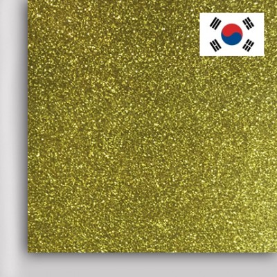 Термотрансферная пленка с глиттером, цвет золото, 11х25 см